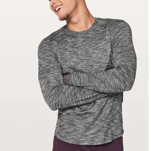 Lululemon Fresh Move Black, Gray and White Long-Sleeved Running Shirt